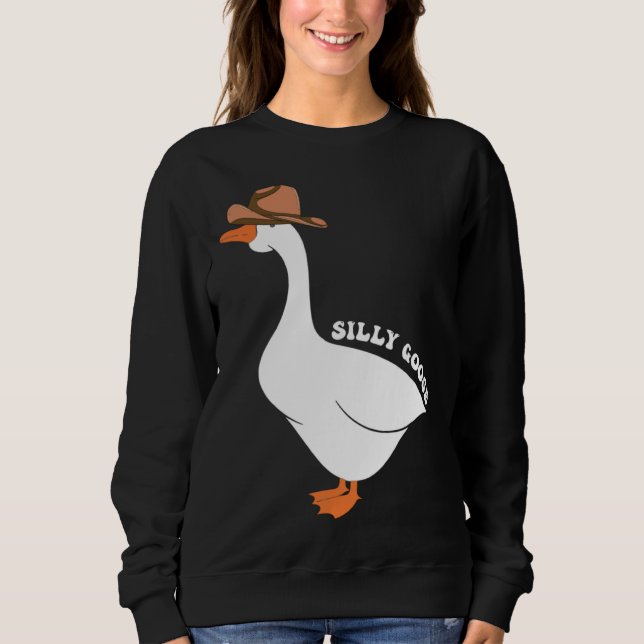 Cute Silly Goose Ugly Xmas  Goose Trendy Clothing Sweatshirt (Front)