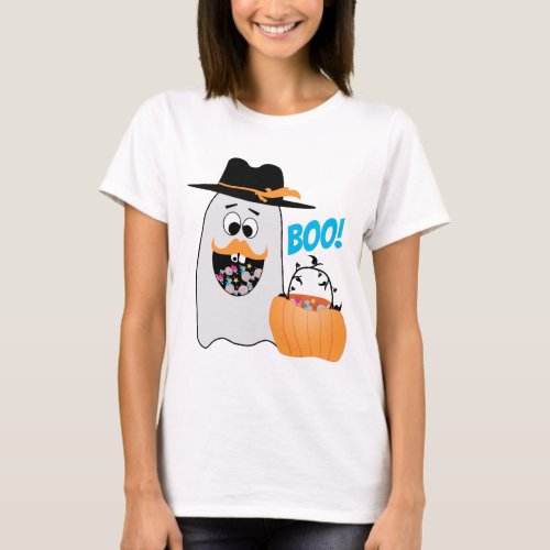 Cute Silly Halloween Ghost Sweet tooth Boo T_Shirt