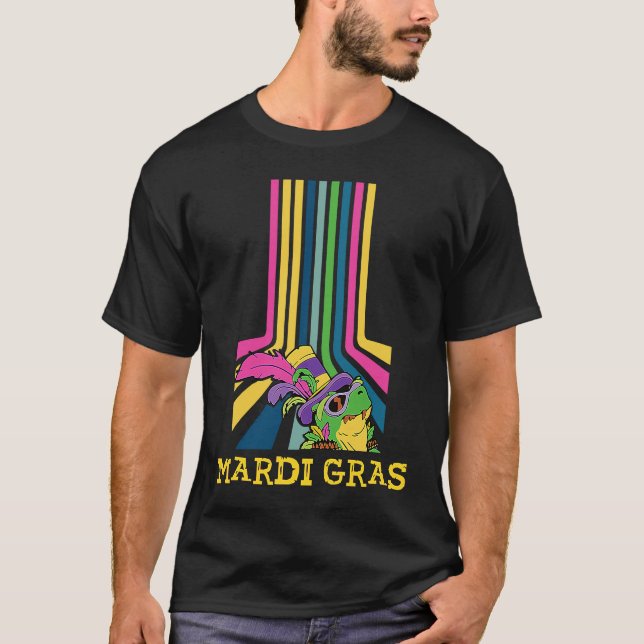 Cute Silly Mardi Gras Frog T-Shirt (Front)