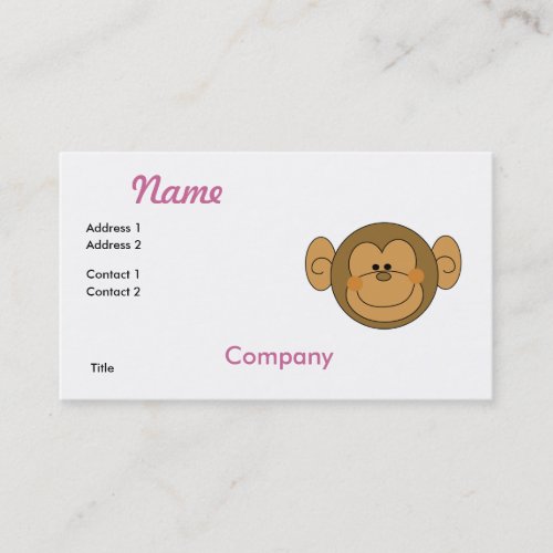 Cute Silly Monkey Face Business Cards