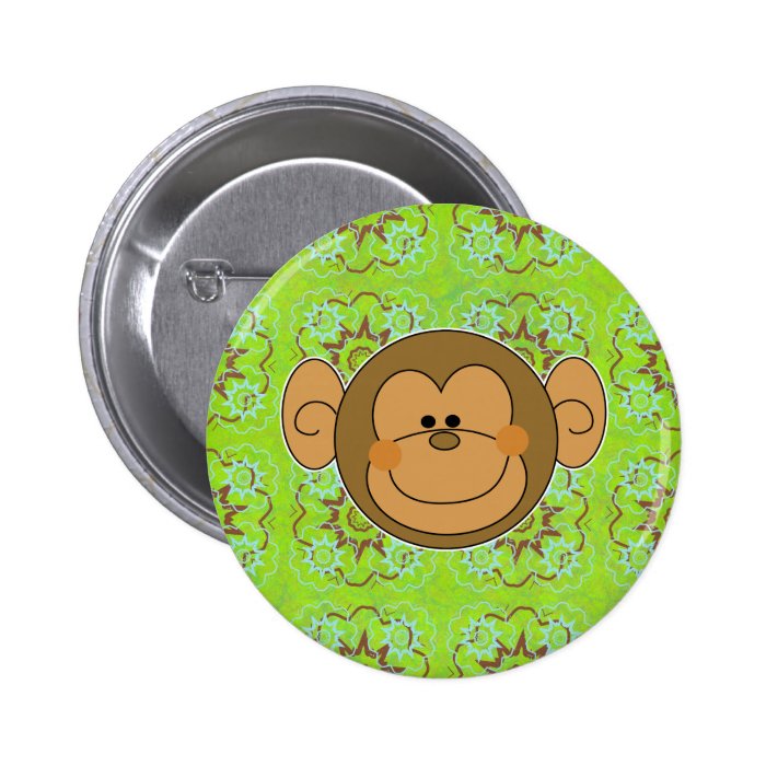 Cute Silly Monkey Face Buttons