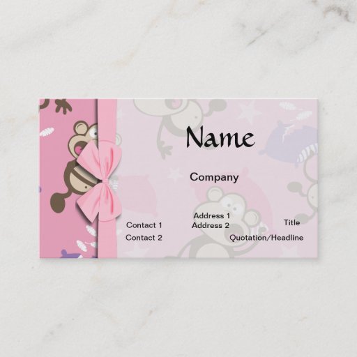 Customizable cute silly pillow fighting fight monkeys cartoon business card