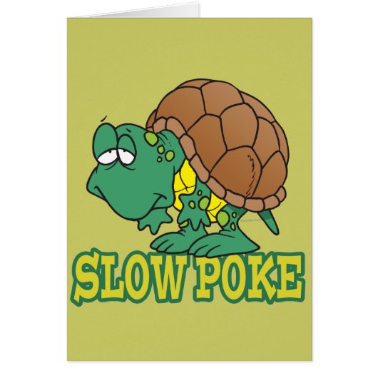 cute silly slow poke turtle cartoon cards (Front)