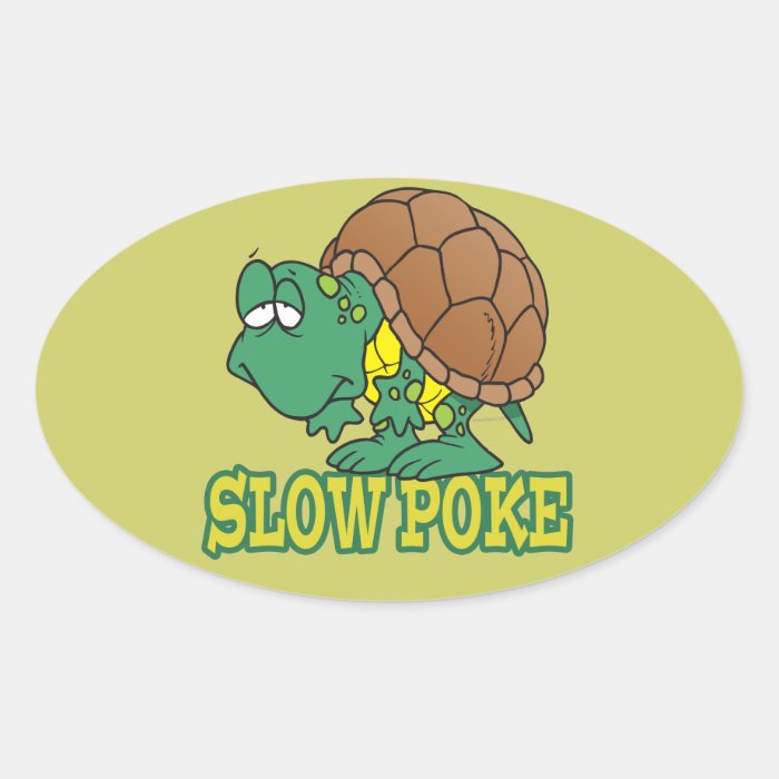 cute silly slow poke turtle cartoon sticker