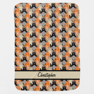 Cute Silly Symmetrical Cats Baby Blanket