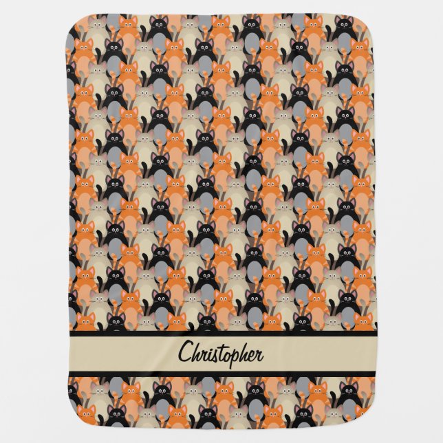 Cute Silly Symmetrical Cats Baby Blanket (Front)