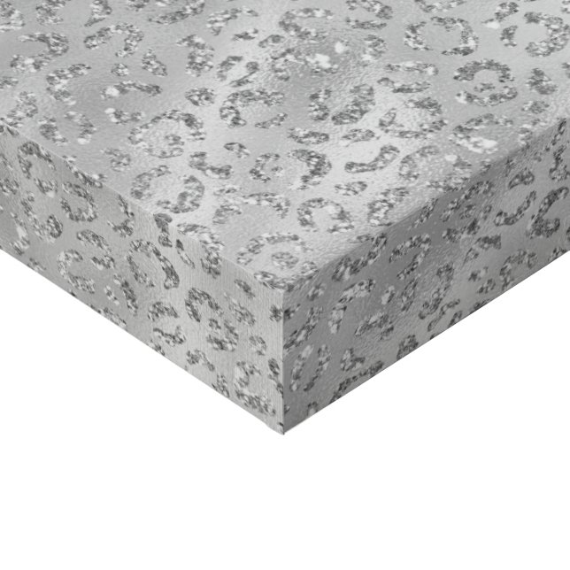 Cute Silver Cheetah Leopard Skin Print Pattern (Corner)