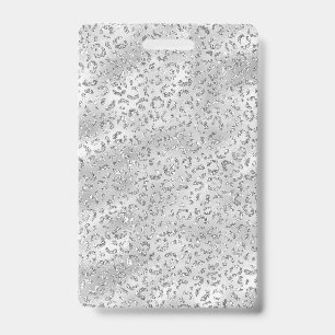 Cute Silver Cheetah Leopard Skin Print Pattern Badge