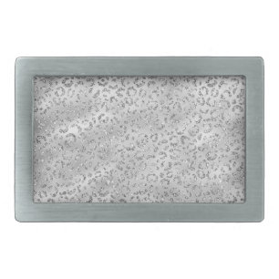 Cute Silver Cheetah Leopard Skin Print Pattern Belt Buckle