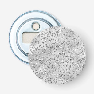 Cute Silver Cheetah Leopard Skin Print Pattern Bottle Opener