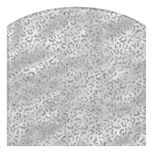 Cute Silver Cheetah Leopard Skin Print Pattern Door Sign