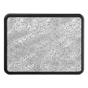 Cute Silver Cheetah Leopard Skin Print Pattern Hitch Cover