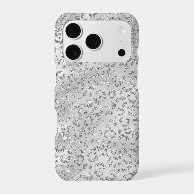 Cute Silver Cheetah Leopard Skin Print Pattern Iphone Case (Back)