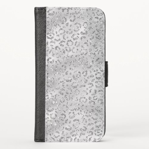 Cute Silver Cheetah Leopard Skin Print Pattern iPhone X Wallet Case