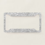 Cute Silver Cheetah Leopard Skin Print Pattern License Plate Frame