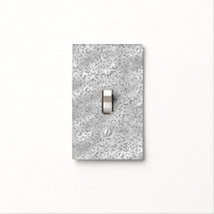 Cute Silver Cheetah Leopard Skin Print Pattern Light Switch Cover