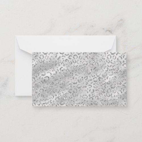 Cute Silver Cheetah Leopard Skin Print Pattern Note Card