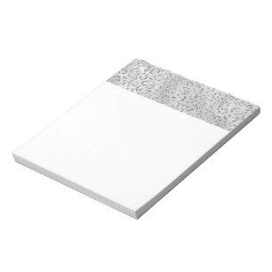 Cute Silver Cheetah Leopard Skin Print Pattern Notepad