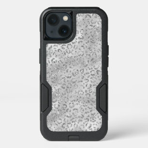 Cute Silver Cheetah Leopard Skin Print Pattern iPhone 13 Case