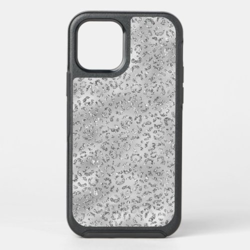 Cute Silver Cheetah Leopard Skin Print Pattern OtterBox Symmetry iPhone 12 Case