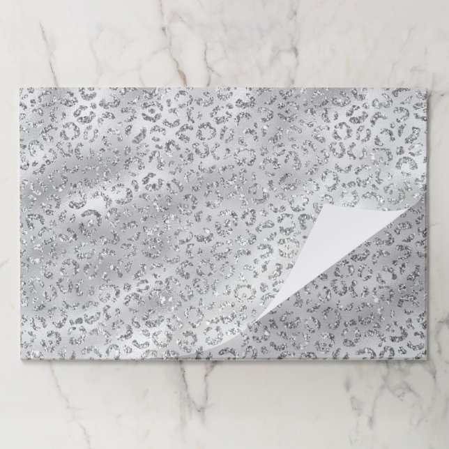 Cute Silver Cheetah Leopard Skin Print Pattern Paper Pad (Folded)
