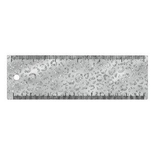 Cute Silver Cheetah Leopard Skin Print Pattern Ruler