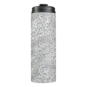 Cute Silver Cheetah Leopard Skin Print Pattern Thermal Tumbler