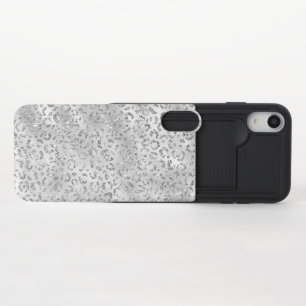 Cute Silver Cheetah Leopard Skin Print Pattern iPhone XR Slider Case
