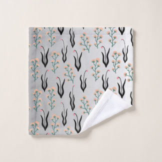 Cute silver flower watercoler wash cloth