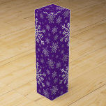 Cute Silver Gray Christmas Snowflakes on Purple Wine Box<br><div class="desc">Mixed sized pretty silver gray snowflakes are scattered throughout this Christmas seasonal pattern. This cute festive design with a purple background is sure to please any age and perfect for anyone who likes traditional xmas patterns.</div>