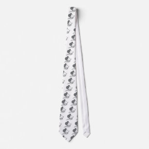 cute silver kiwi bird and silver fern distressed neck tie
