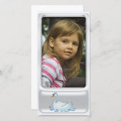 Cute silver photo frame with cute swan (Front/Back)