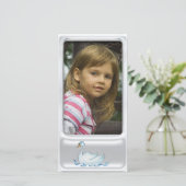 Cute silver photo frame with cute swan (Standing Front)