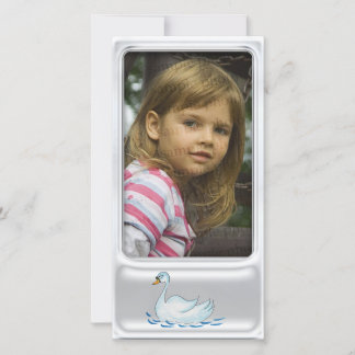 Cute silver photo frame with cute swan