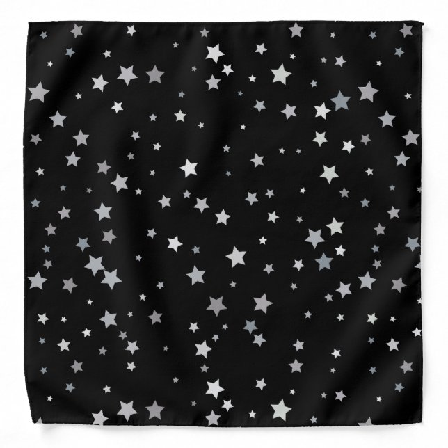 Cute Silver Stars pattern | Any background color  Bandana (Front)