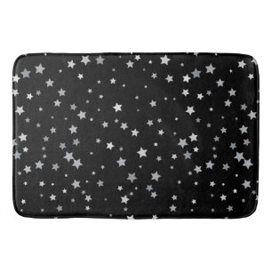 Cute Silver Stars pattern   Any background color  Bath Mat