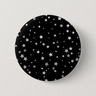 Cute Silver Stars pattern Any background color Button