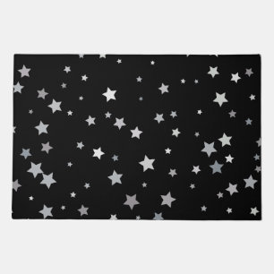 Cute Silver Stars pattern Any background color Doormat