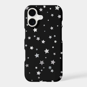 Cute Silver Stars pattern Any background color iPhone 17 Case