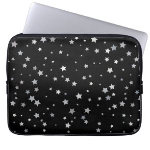 Cute Silver Stars pattern   Any background color  Laptop Sleeve