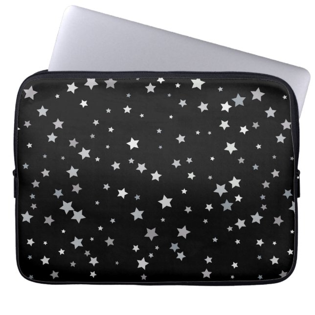 Cute Silver Stars pattern | Any background color  Laptop Sleeve (Front)