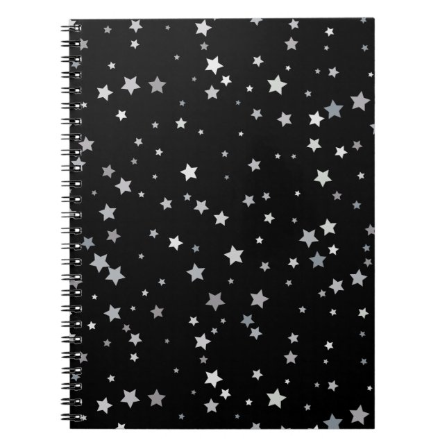 Cute Silver Stars pattern | Any background color  Notebook (Front)