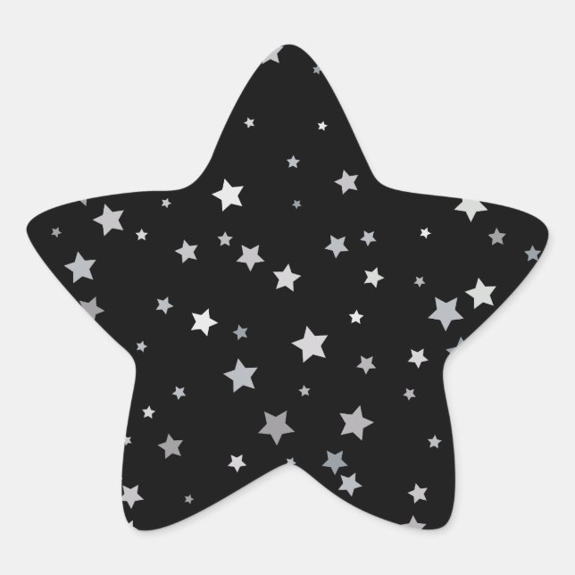 Cute Silver Stars pattern | Any background color  Star Sticker (Front)