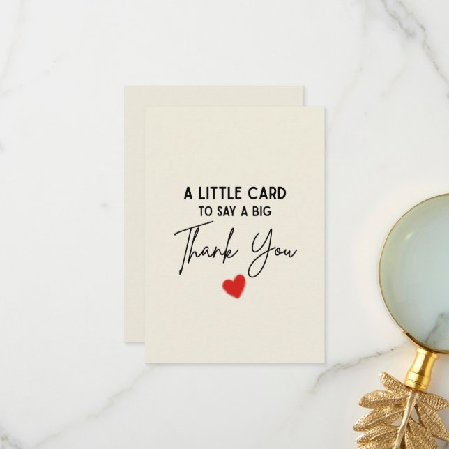 Cute Simple A Little Card To Say A Big Thank You (Front/Back In Situ)