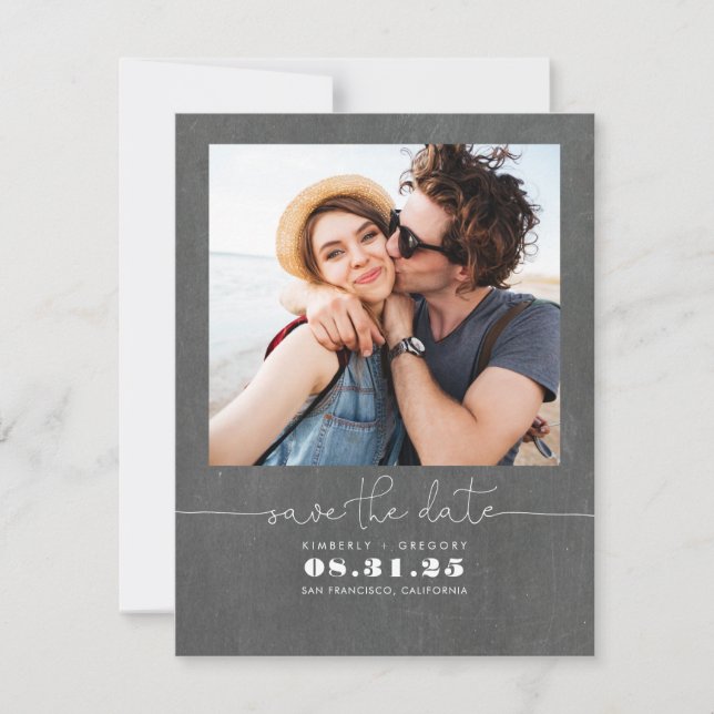 Cute Simple and Elegant Save the Date Photo (Front)