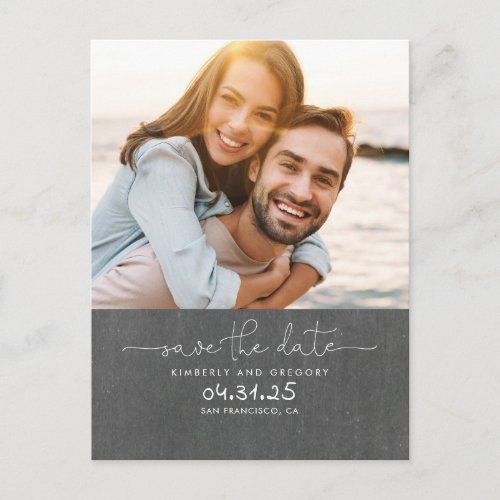Cute Simple and Minimal Save the Date Photo Announcement Postcard