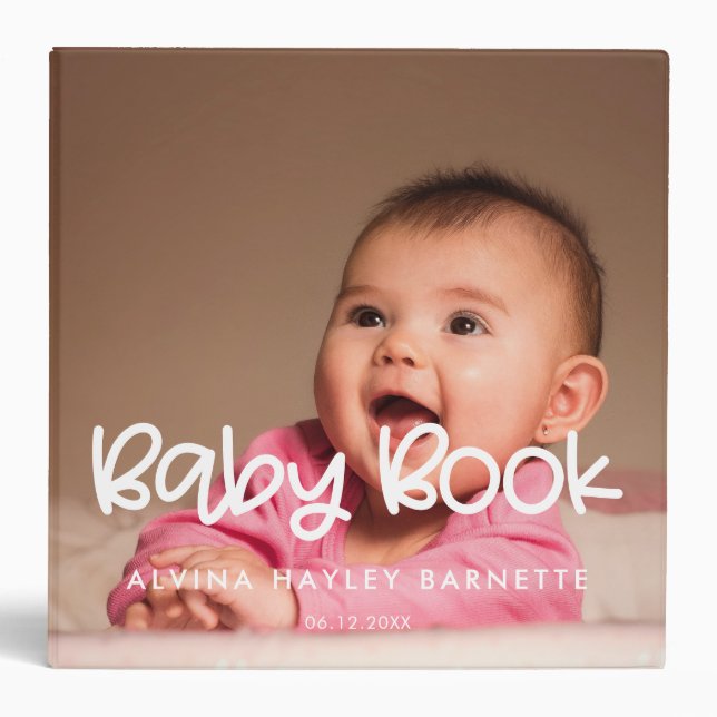 Cute simple Baby Book photo album 3 Ring Binder (Front)