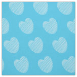 Cute Simple Blue and  White Heart Pattern Fabric