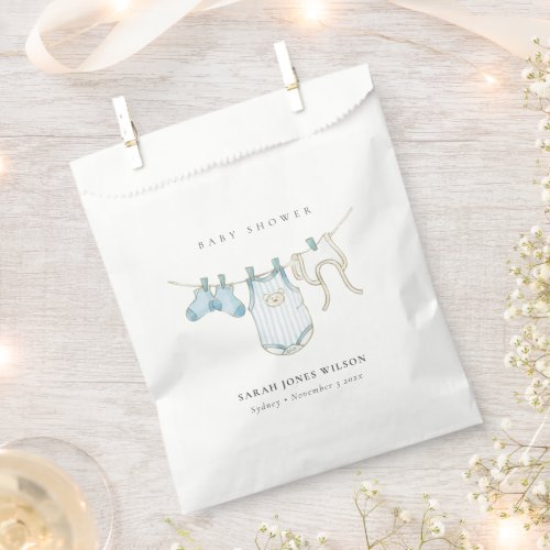 Cute Simple Blue Baby Boy Clothesline Baby Shower