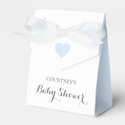 Cute Simple Blue Heart Boy Baby Shower Favor Boxes